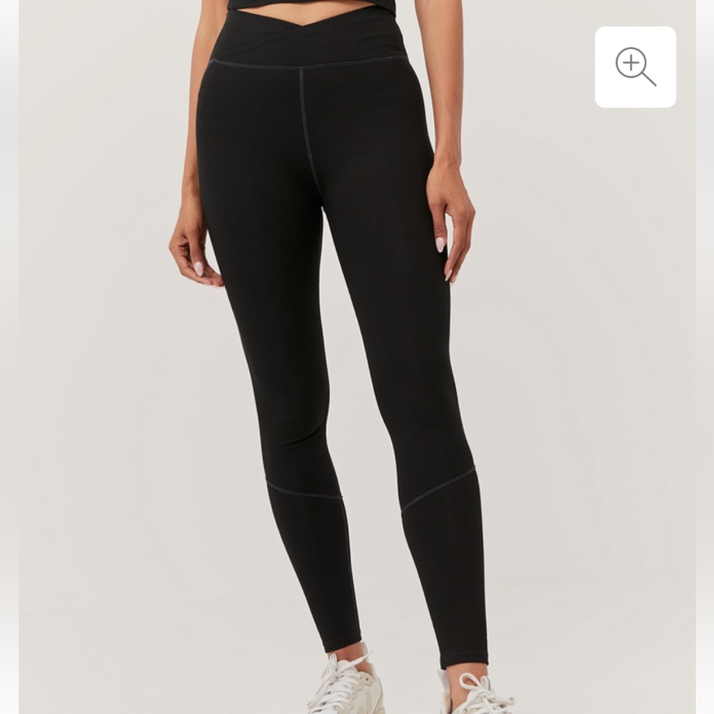 Pact Purefit Crossover Leggings Large Black Organic Cotton